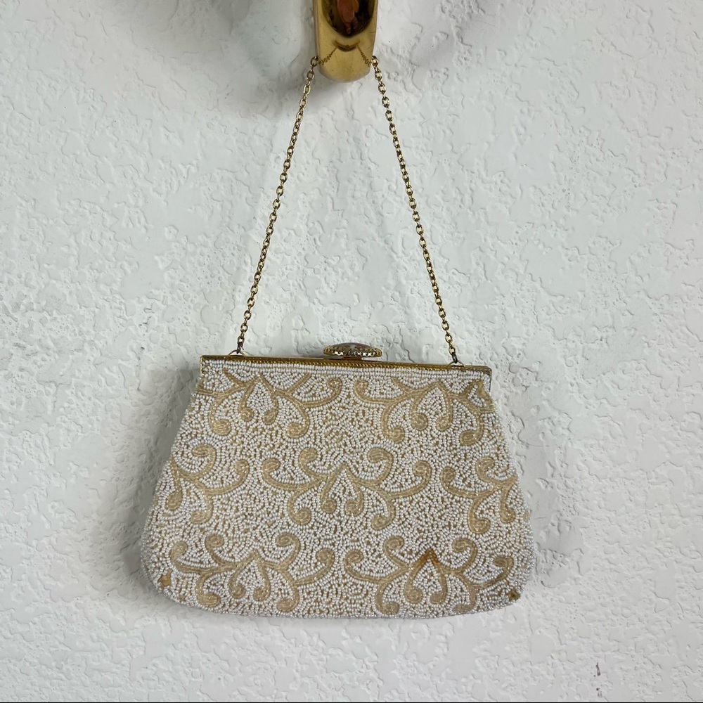French VTG Beaded Victorian Filigree Clutch Bag - Picture 6 of 10